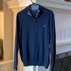 Vineyard Vines navy sweater with zip